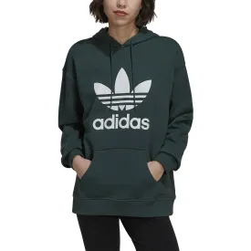 Adidas Womens Green Trefoil Hoodie Mineral Green