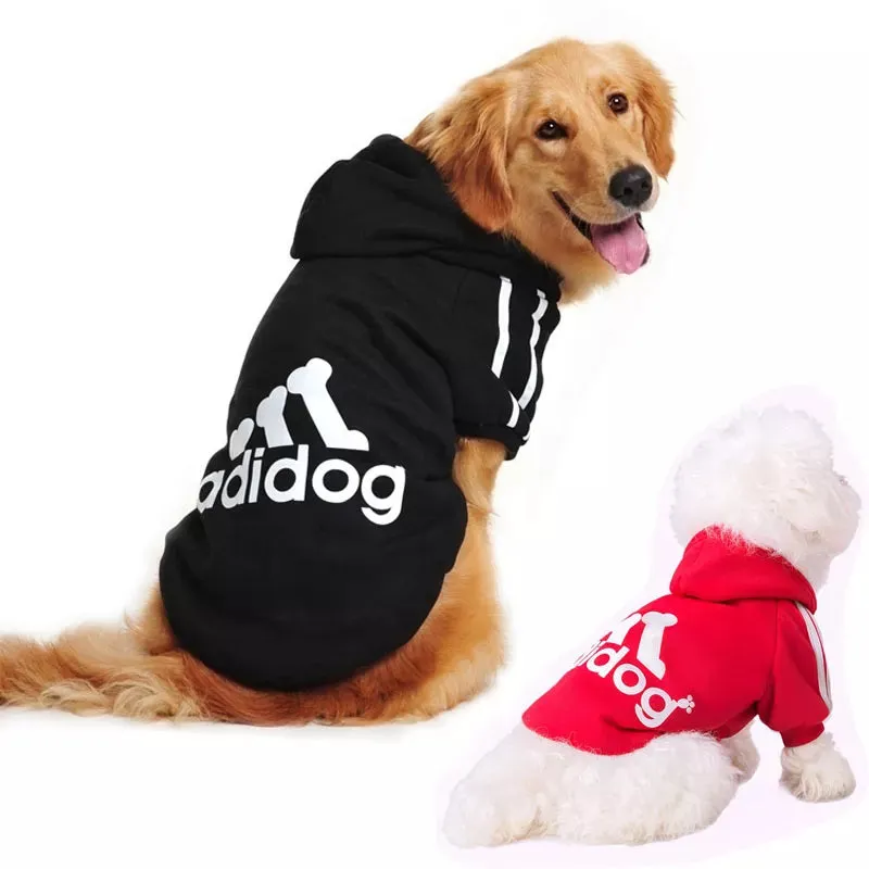 Adidog Winter Pet Dog Clothes Adidog Sweatshirts Fleece Warm Coat Clothing for Small Large Dogs Chihuahua Hoodie Pet Costume S-9XL