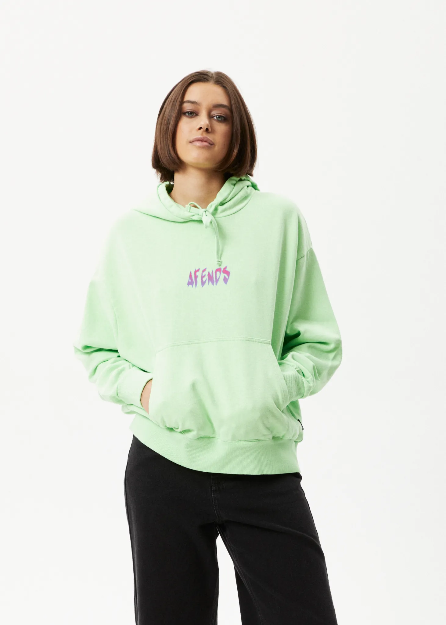 AFENDS Womens Electric - Hoodie - Lime Green