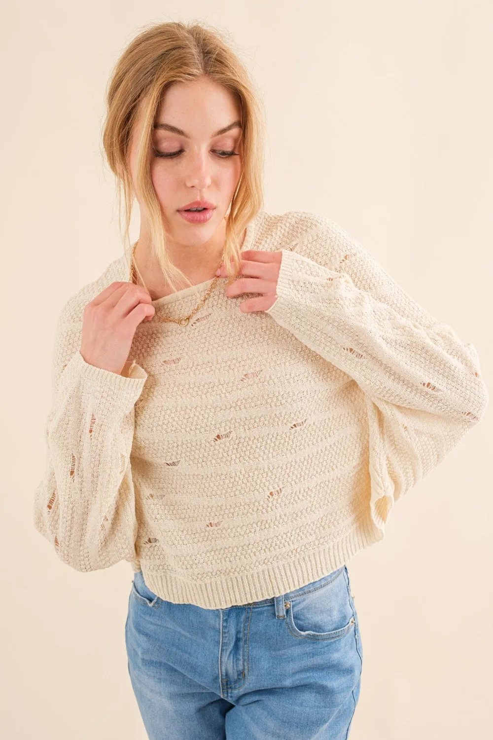 Aileen - Dolman Sleeves Sweater - Natural - Exclusively Online