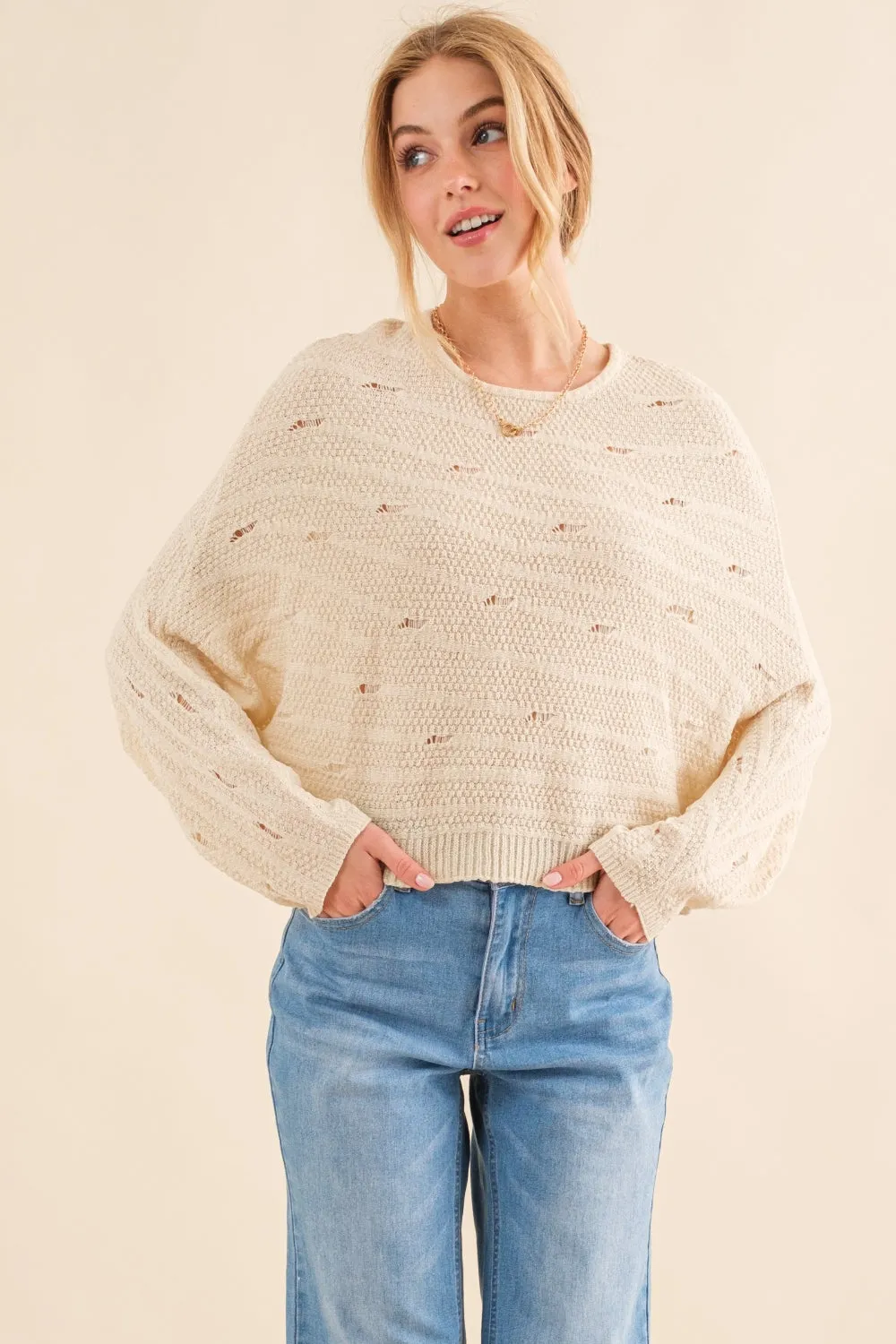 Aileen - Dolman Sleeves Sweater - Natural - Exclusively Online