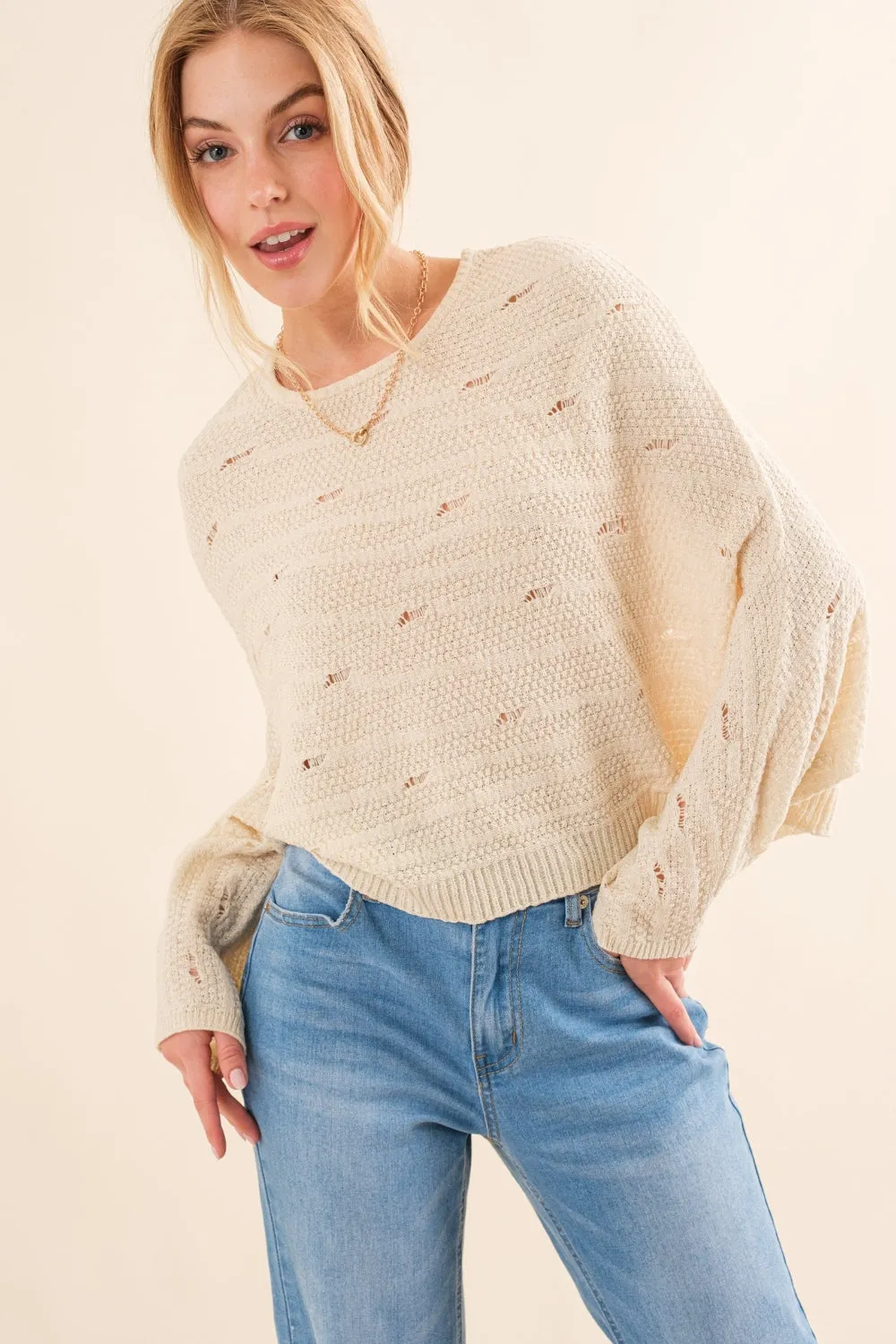 Aileen - Dolman Sleeves Sweater - Natural - Exclusively Online