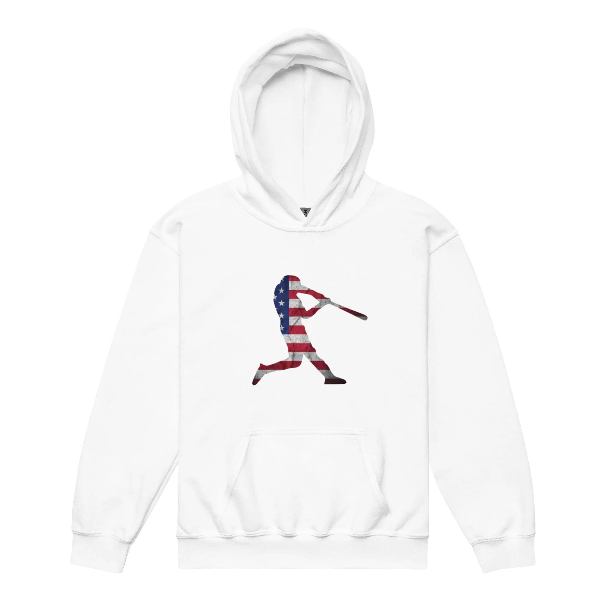 American Flag Baseball Batter - Youth Hoodie