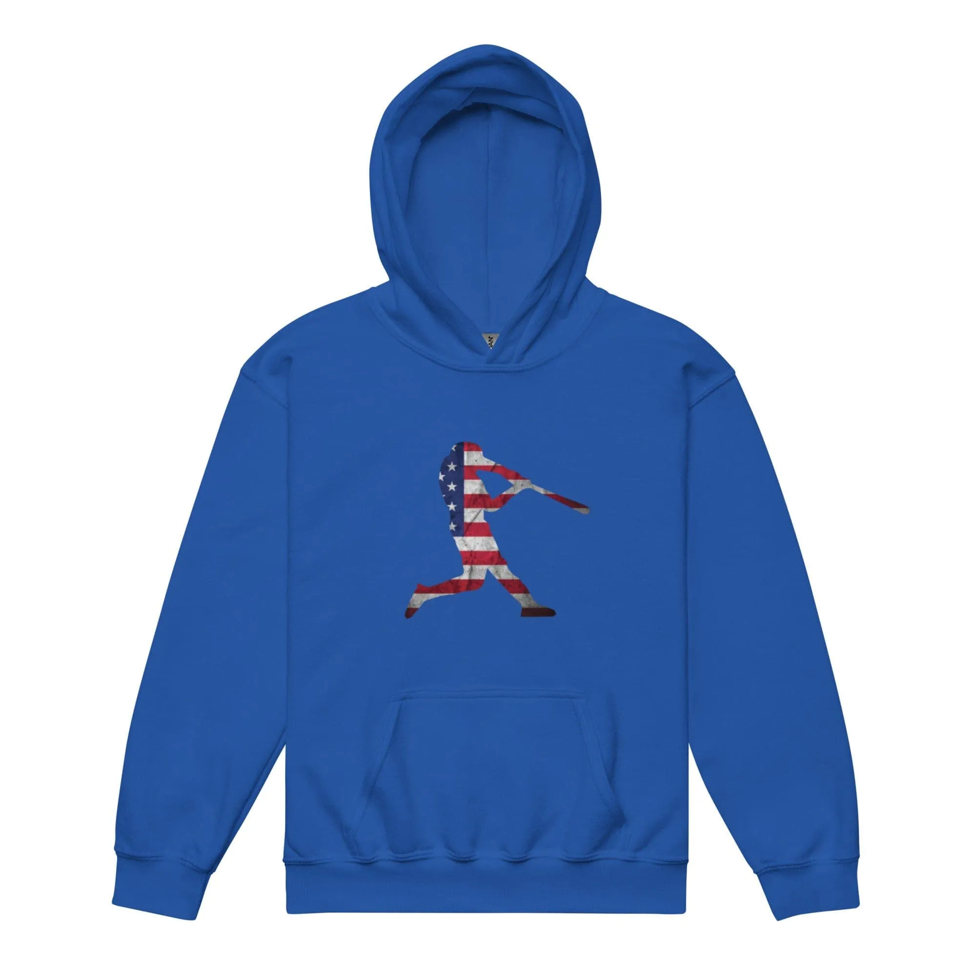 American Flag Baseball Batter - Youth Hoodie