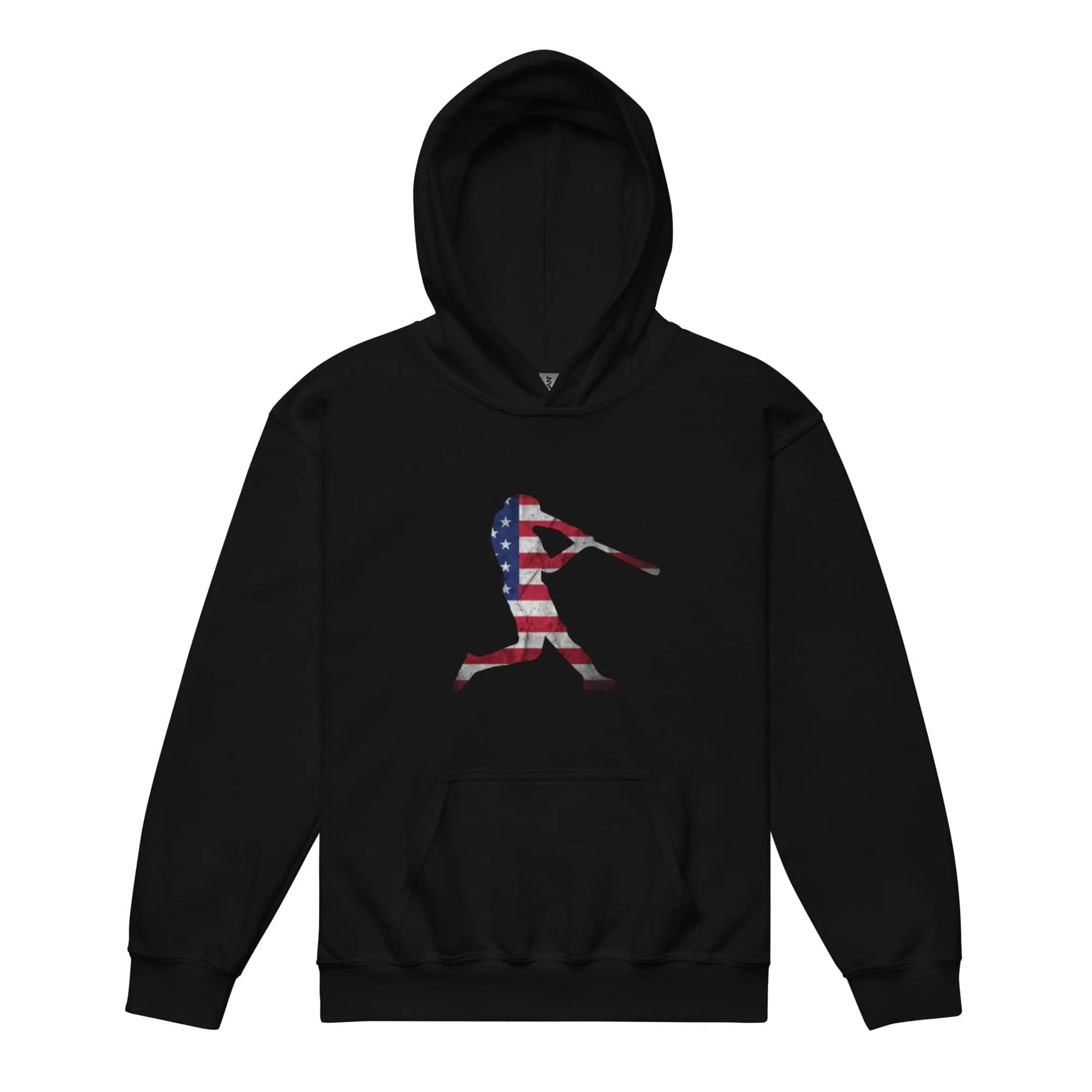 American Flag Baseball Batter - Youth Hoodie