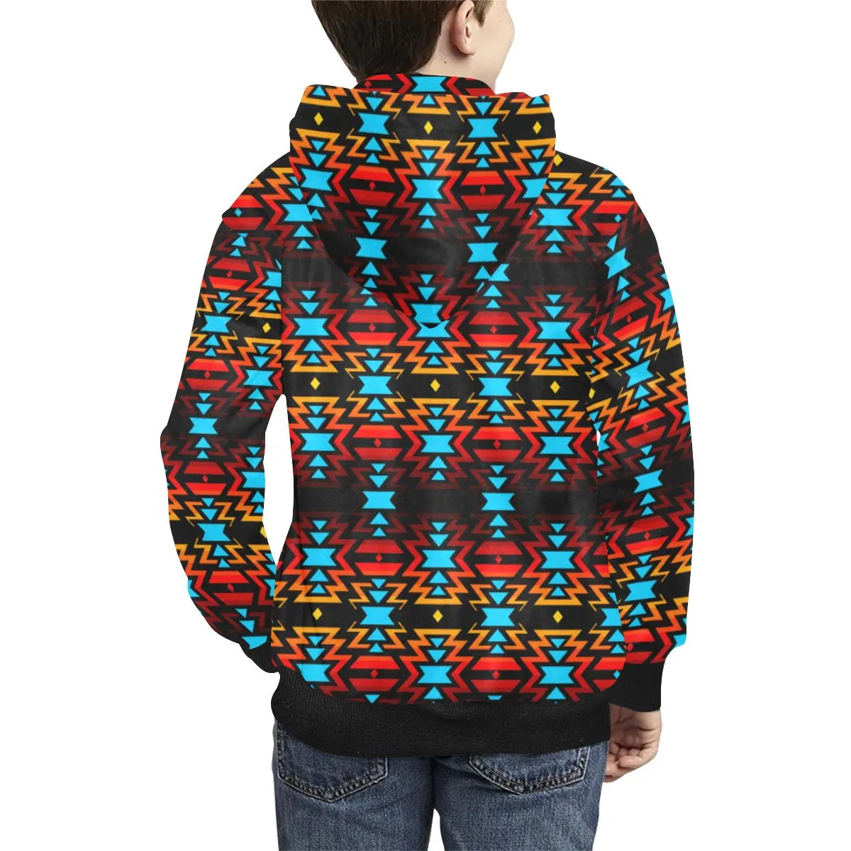 Black Fire and Sky Kids' Hoodie