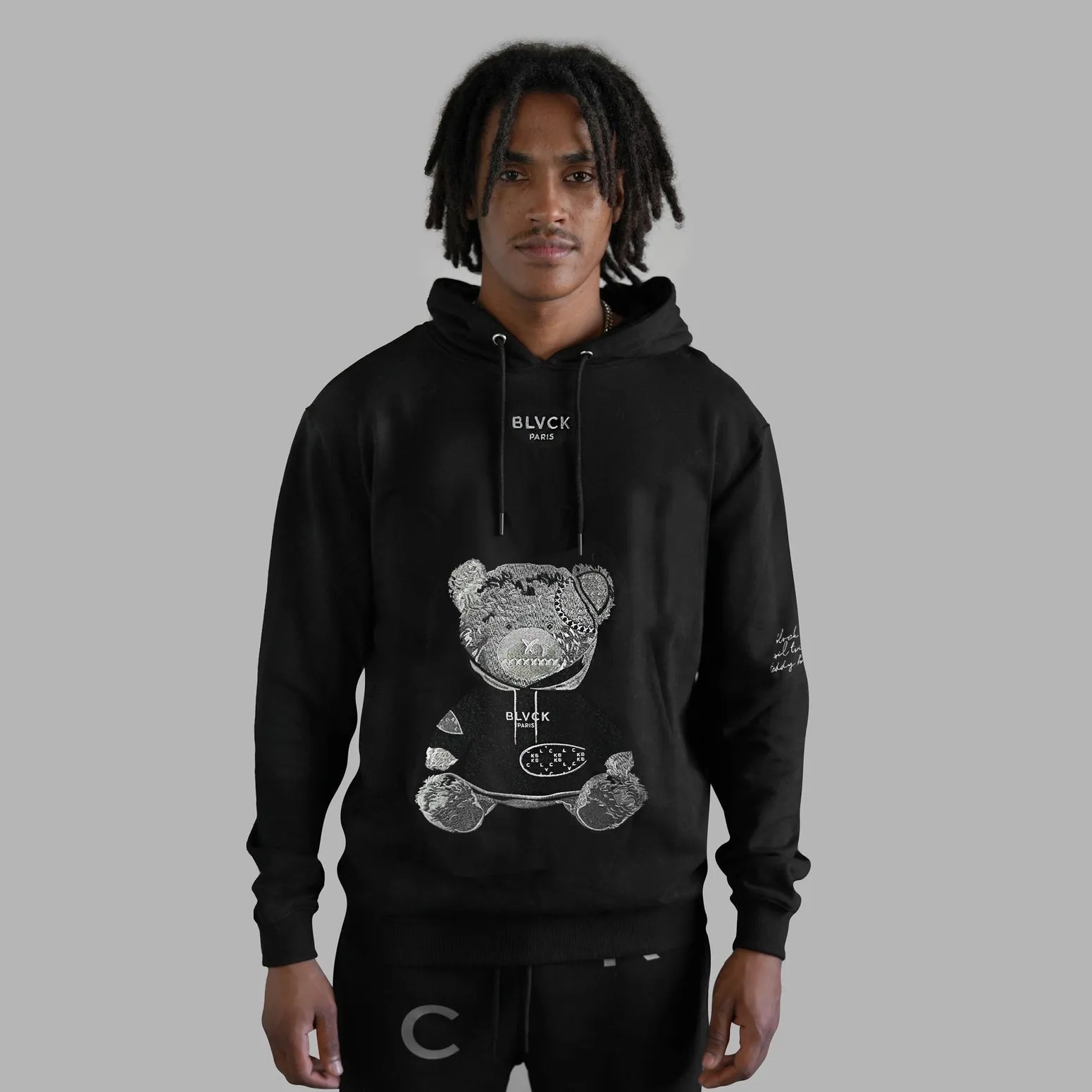 Blvck Evil Twin Teddy Bear Hoodie Black