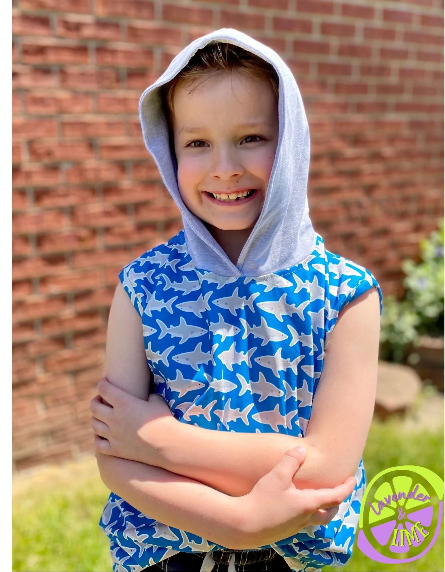 Boy’s “Not So Baby Shark” tank hoodie