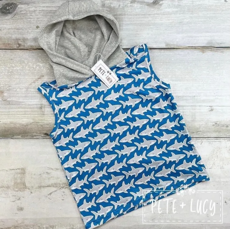 Boy’s “Not So Baby Shark” tank hoodie