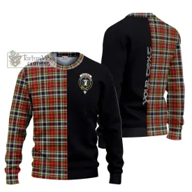 Buchanan Old Dress Tartan Ugly Sweater with Family Crest and Half Of Me Style