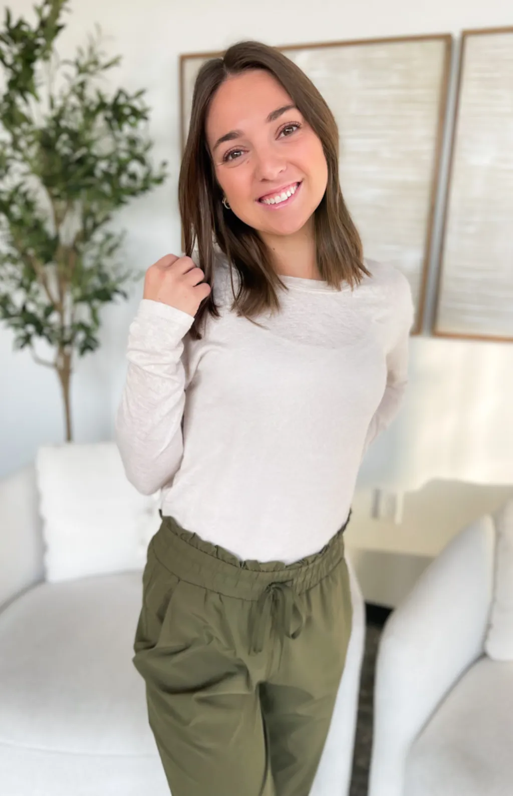 Caroline Natural Long Sleeve Top