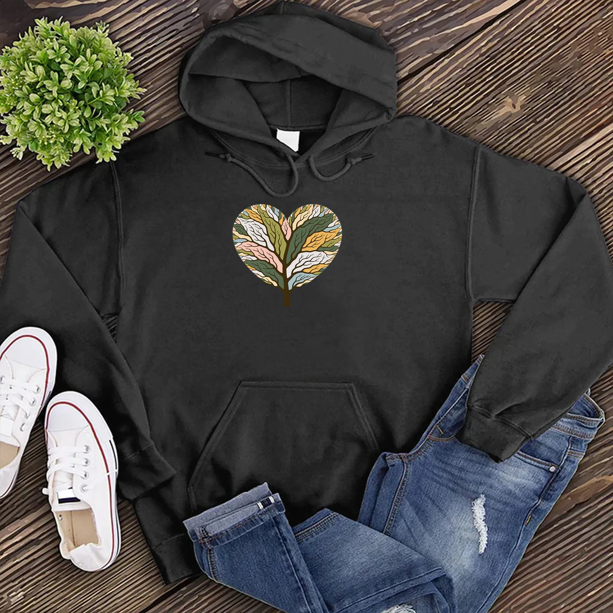 Colorful Tree of Life Heart Hoodie