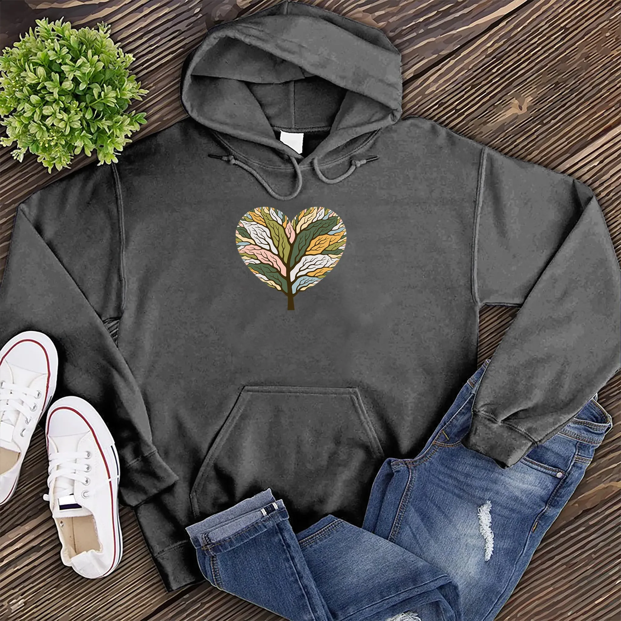 Colorful Tree of Life Heart Hoodie