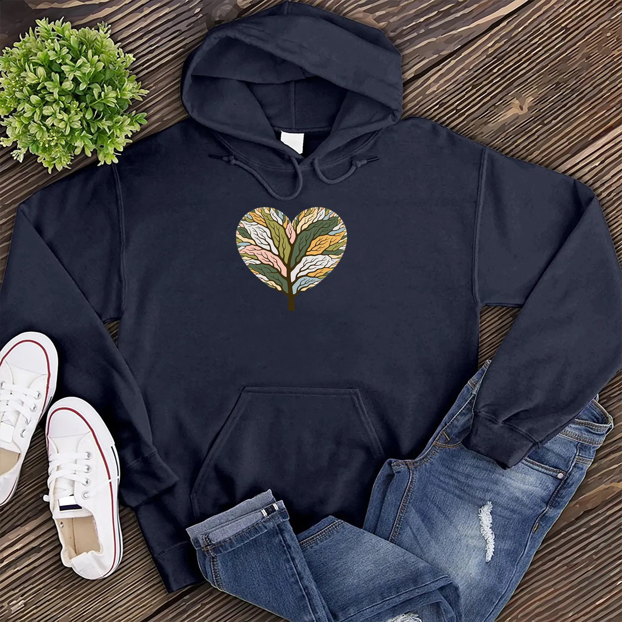 Colorful Tree of Life Heart Hoodie