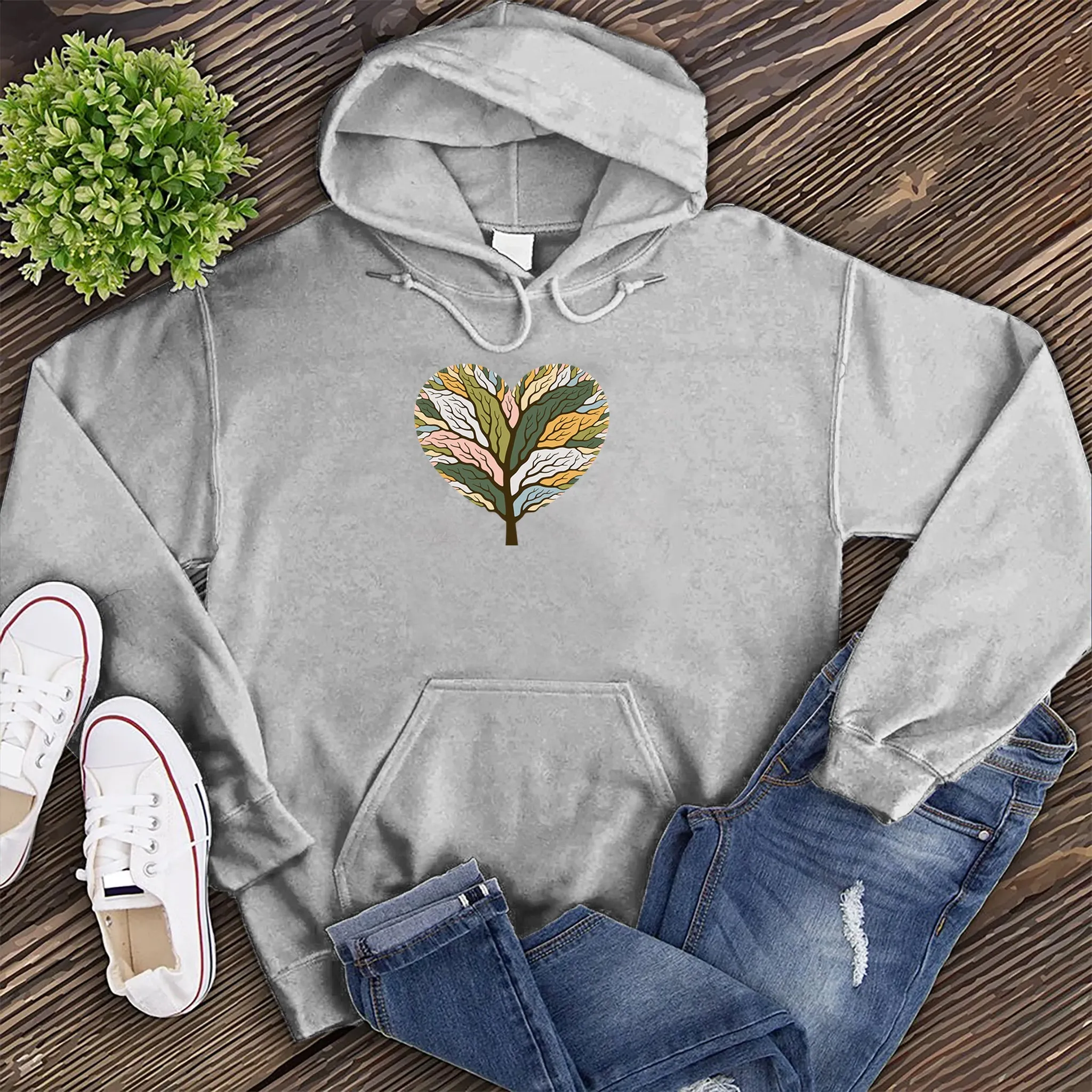 Colorful Tree of Life Heart Hoodie