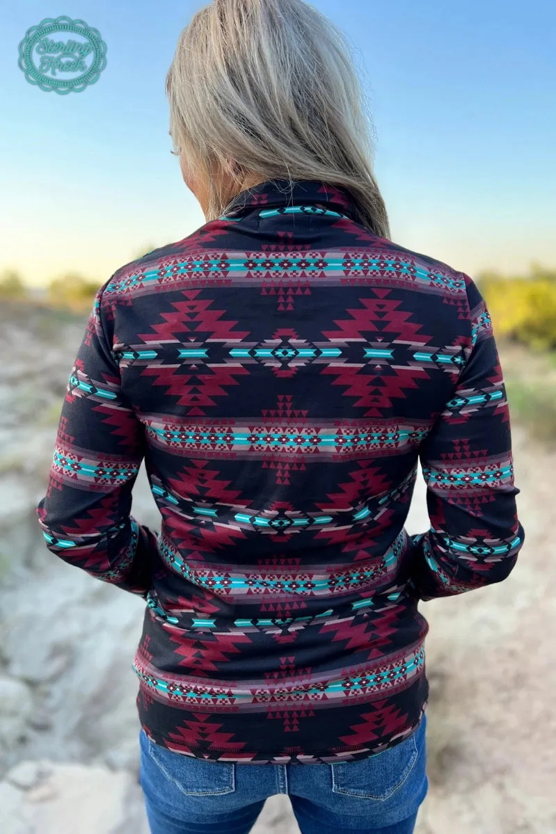 Crimson Aztec Pullover