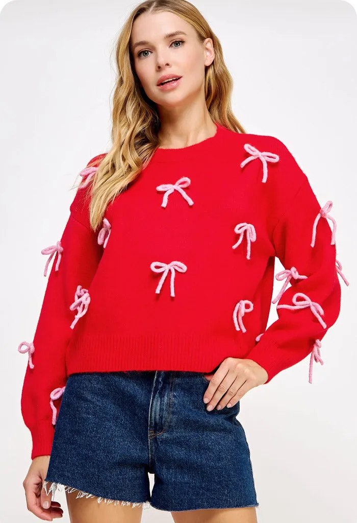 Crush Sweater-Valentine Red