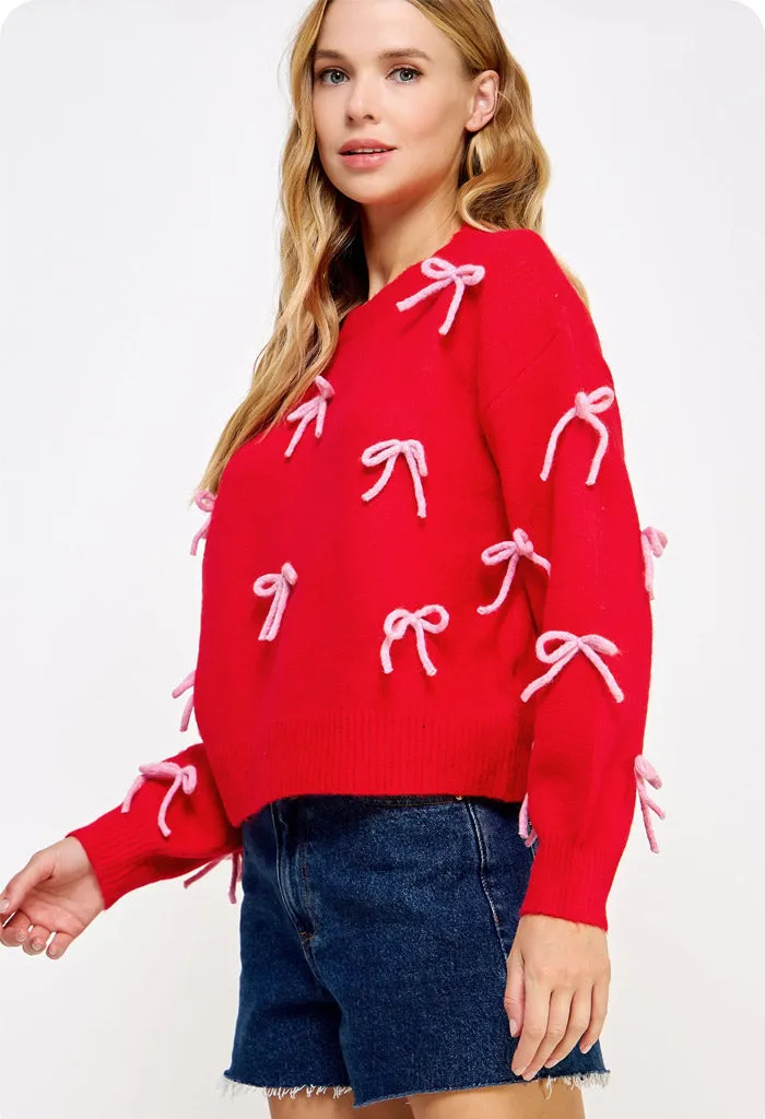 Crush Sweater-Valentine Red