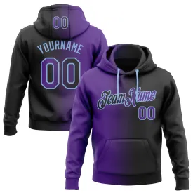 Custom Stitched Black Purple-Light Blue Gradient Fashion Sports Pullover Sweatshirt Hoodie