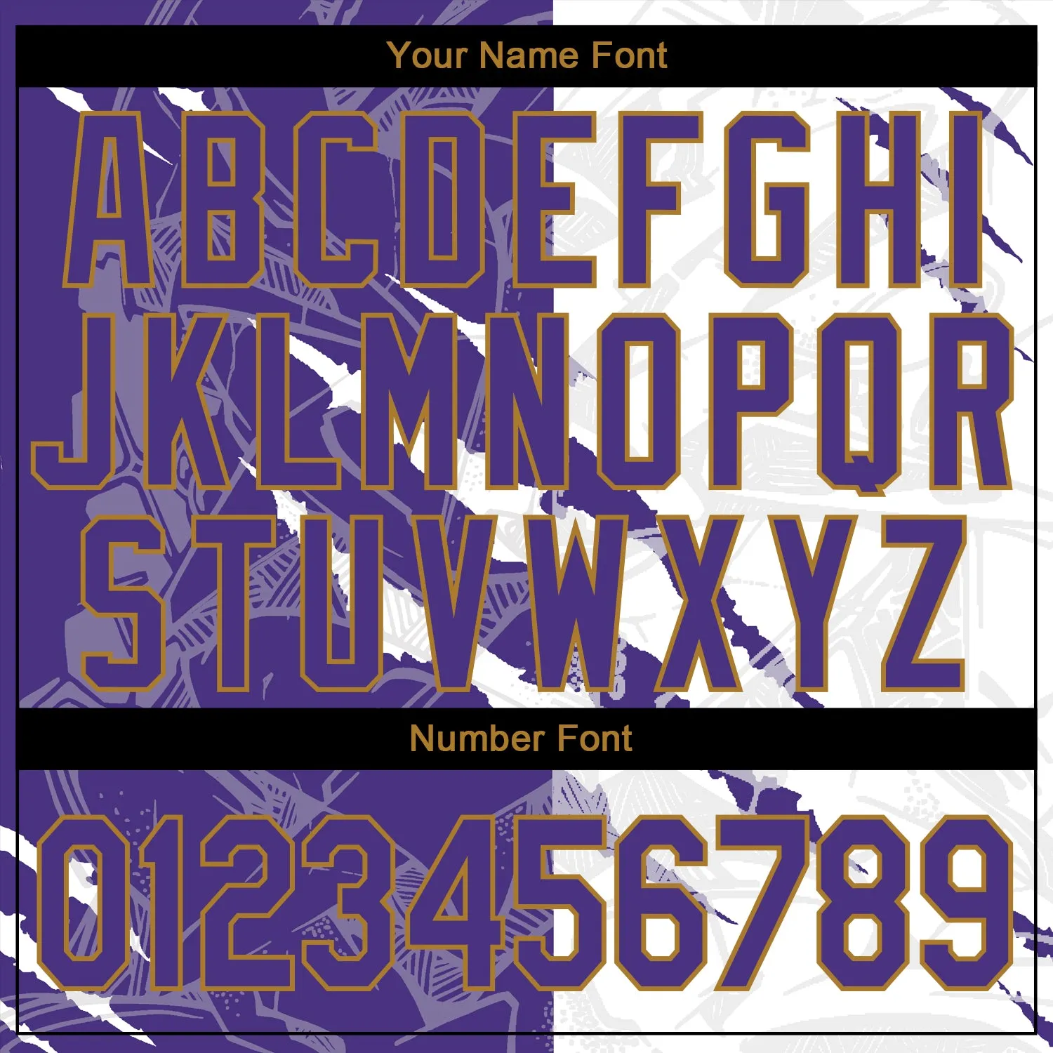 Custom Stitched Graffiti Pattern Purple-Old Gold 3D Sports Pullover Sweatshirt Hoodie