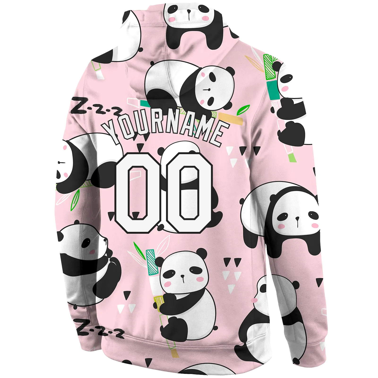 Custom Stitched Graffiti Pattern White-Black 3D Panda Sports Pullover Sweatshirt Hoodie