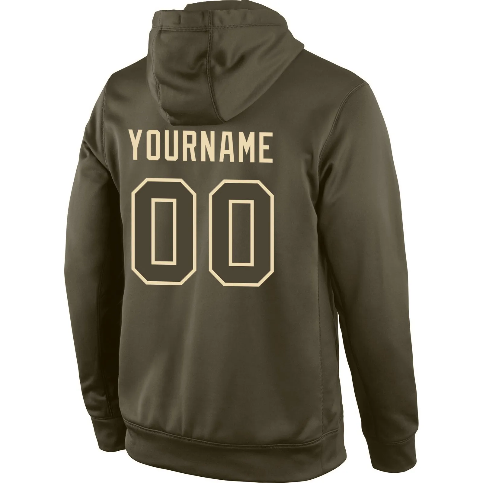 Custom Stitched Olive Olive-Cream Sports Pullover Sweatshirt Hoodie