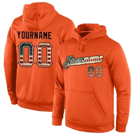 Custom Stitched Orange Vintage USA Flag-Cream Sports Pullover Sweatshirt Hoodie