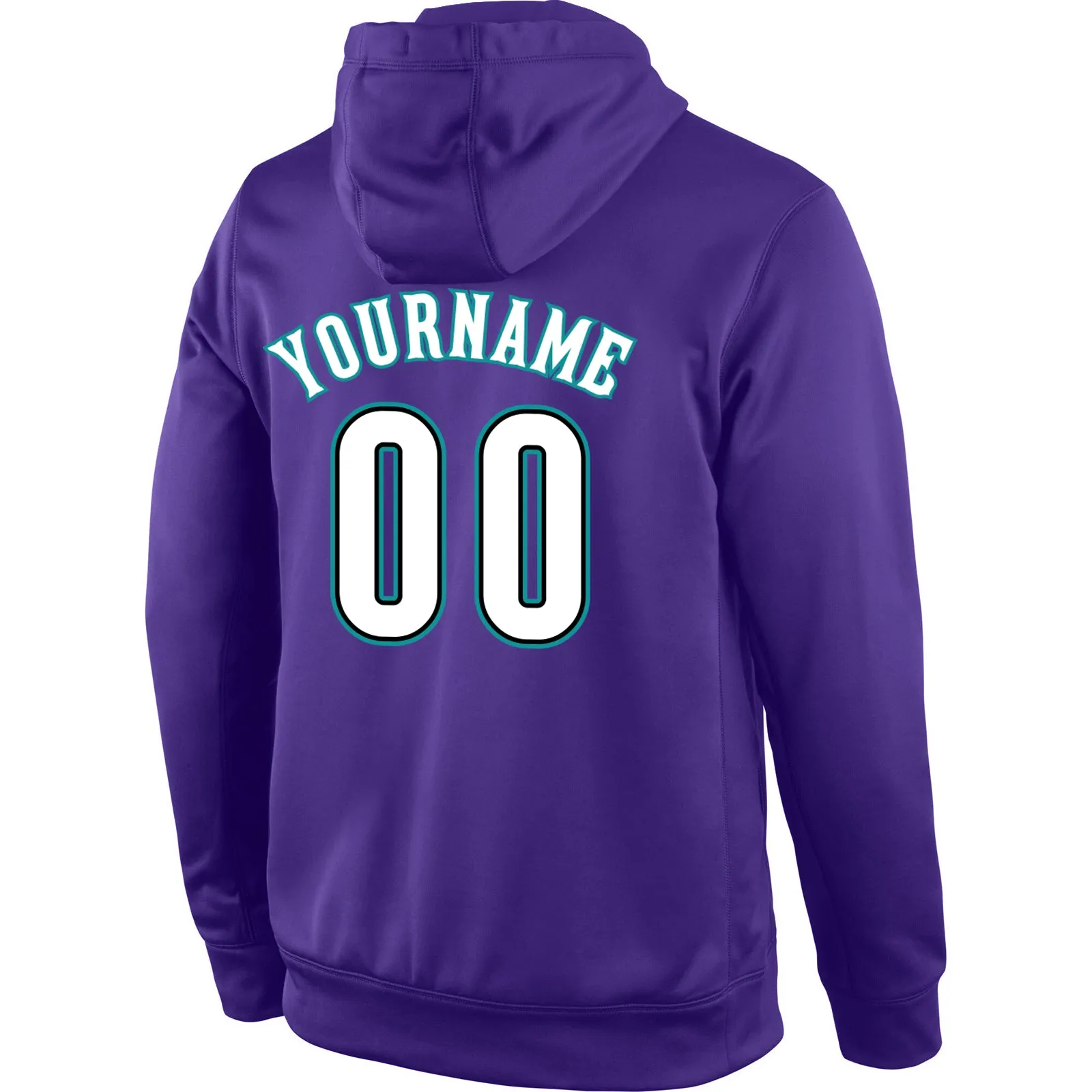 Custom Stitched Purple White-Aqua Sports Pullover Sweatshirt Hoodie