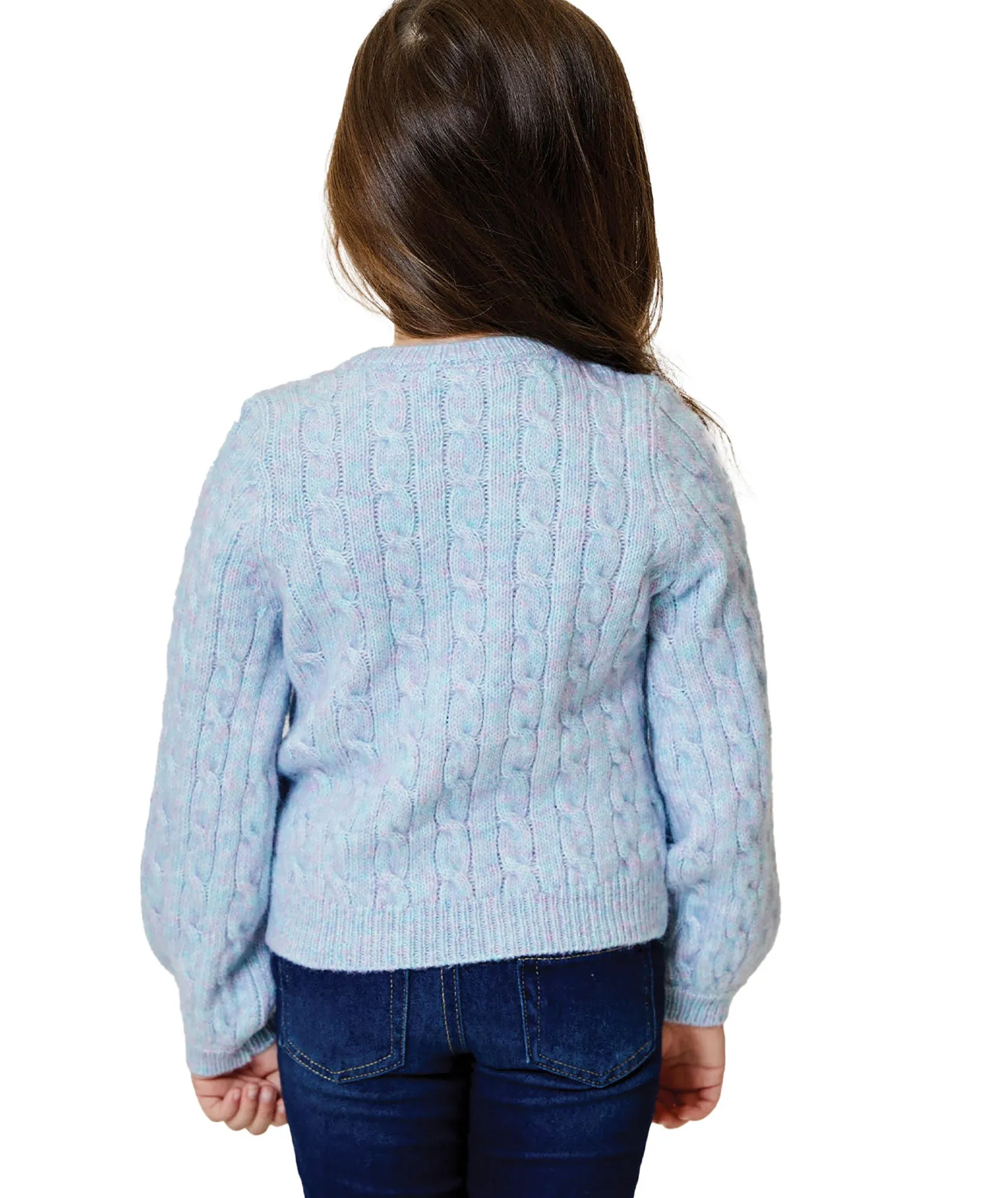 Design History Girls Little Blue Pink Sweater