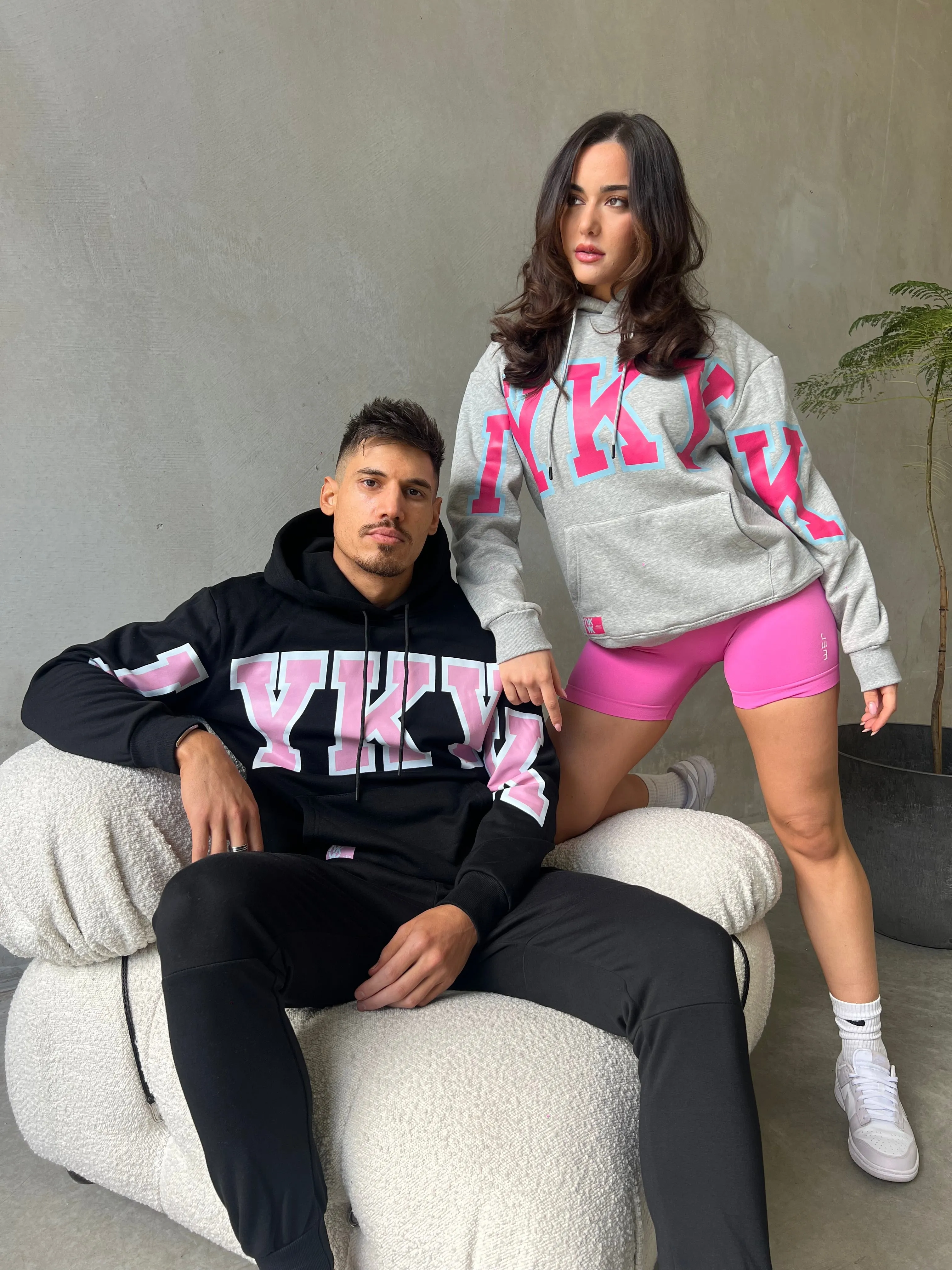 Embellished Hoodie - Black/Hyper Pink