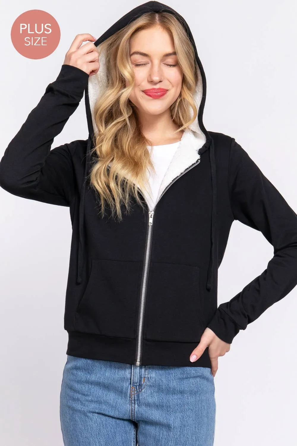 Faux Fur Zip-up Hoodie