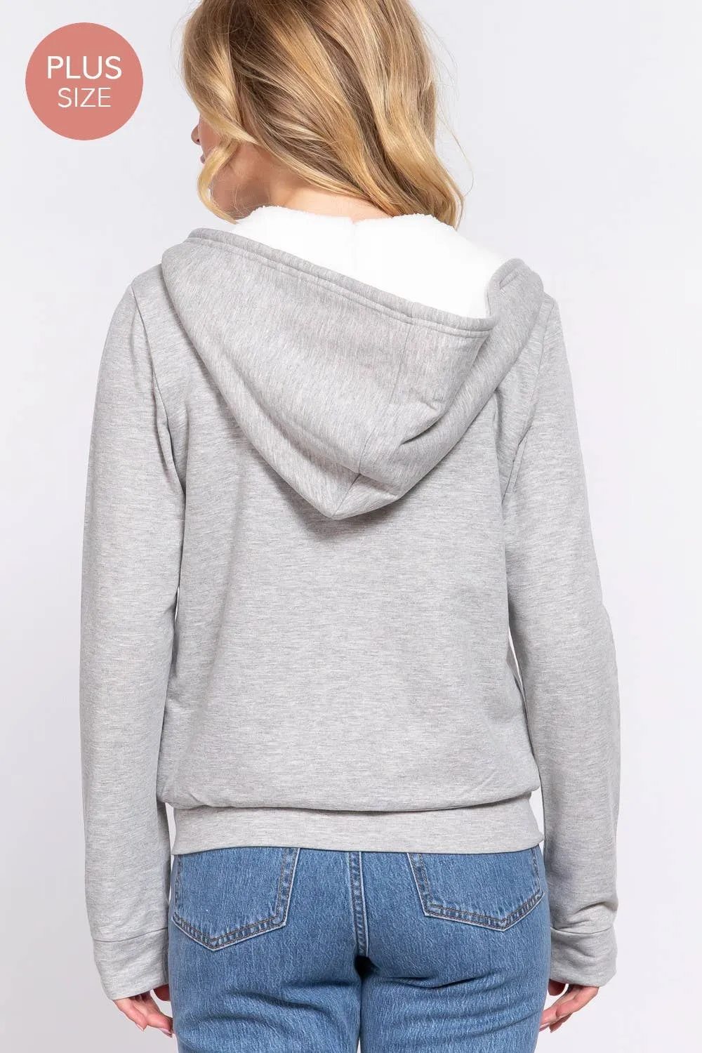 Faux Fur Zip-up Hoodie