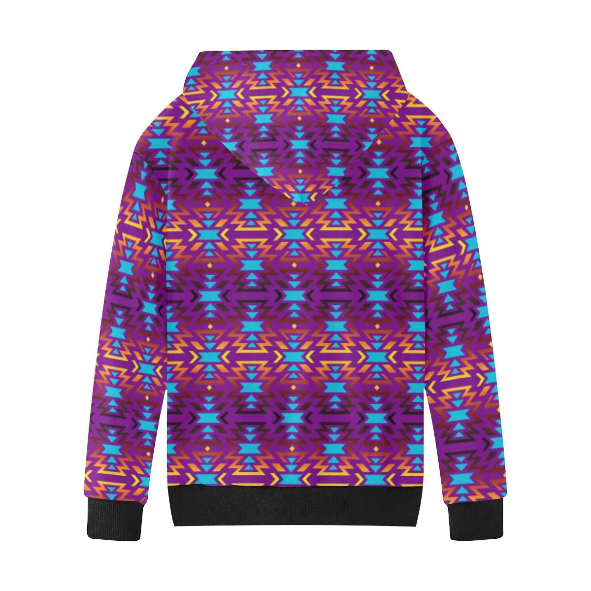 Fire Colors and Turquoise Purple Kids' Hoodie