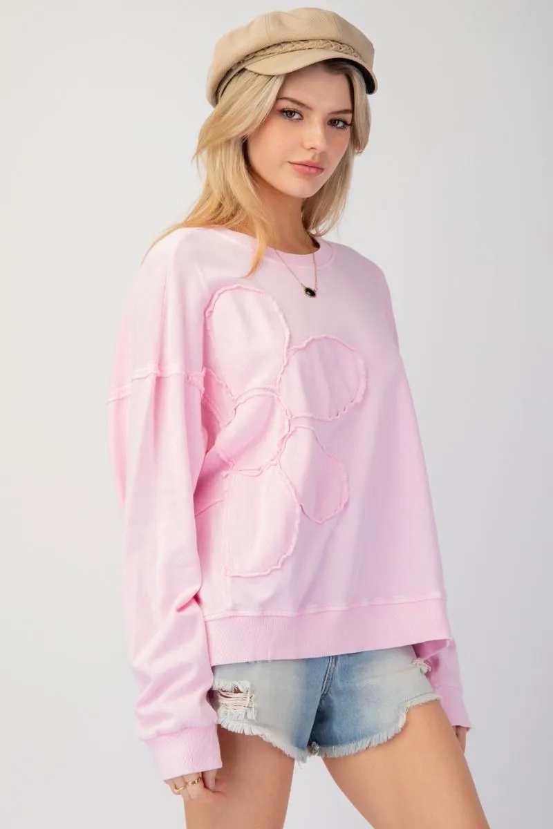 Flower Girl Knit Pullover - Light Pink