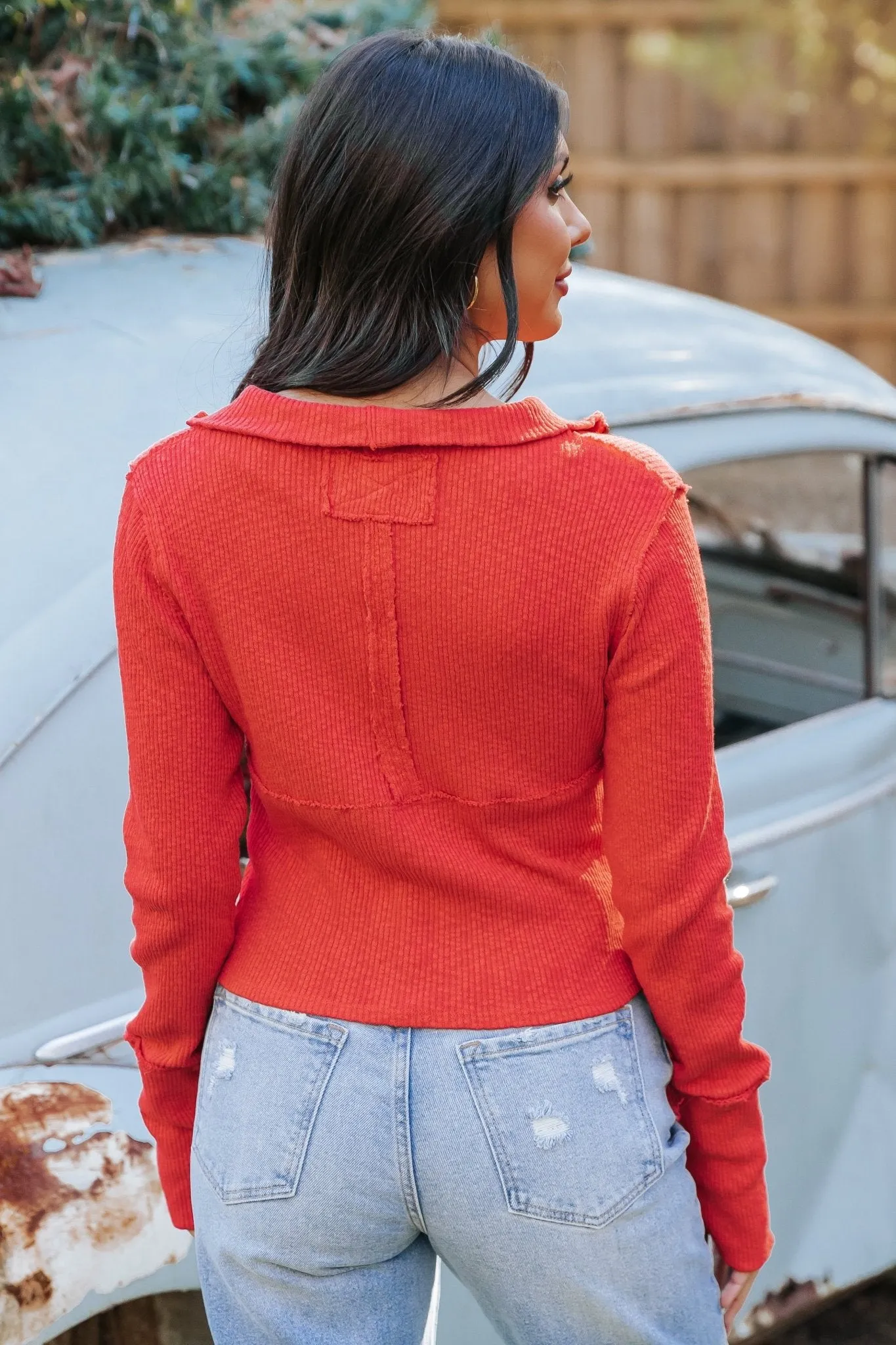 Free People Red Midnight Half Zip Pullover