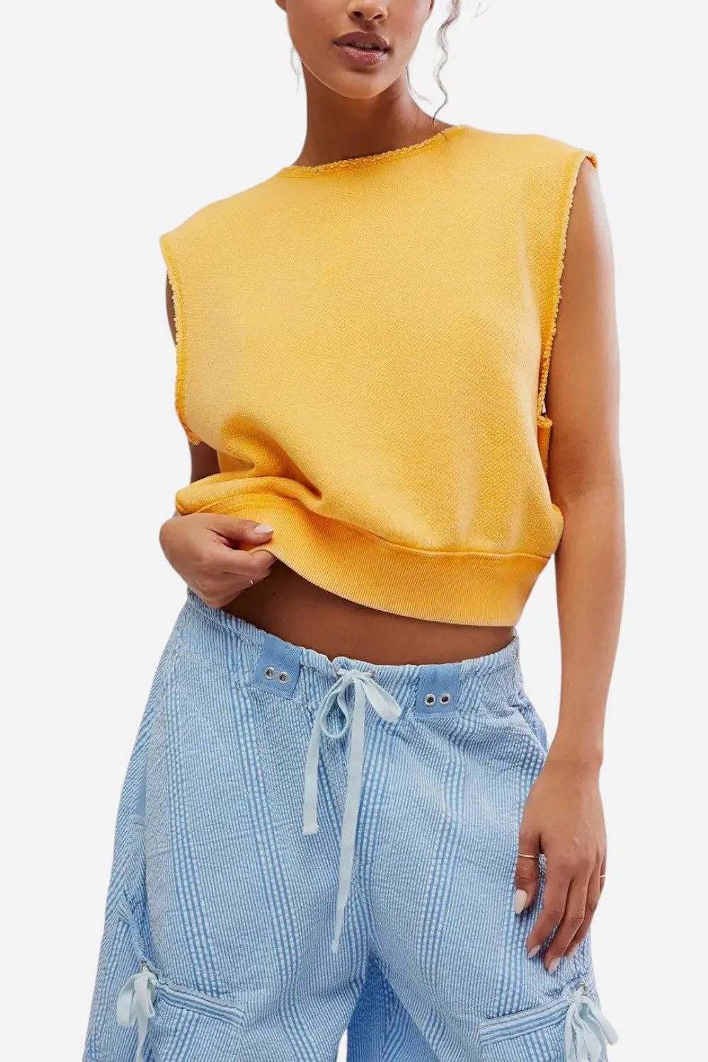 Free People So Easy Muscle Top in California Poppy