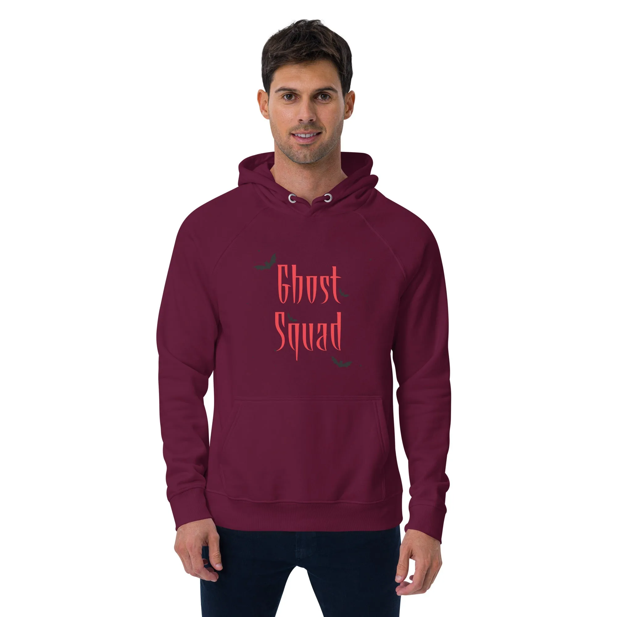 Ghost Squad Halloween Graphic Men Eco Raglan Hoodie