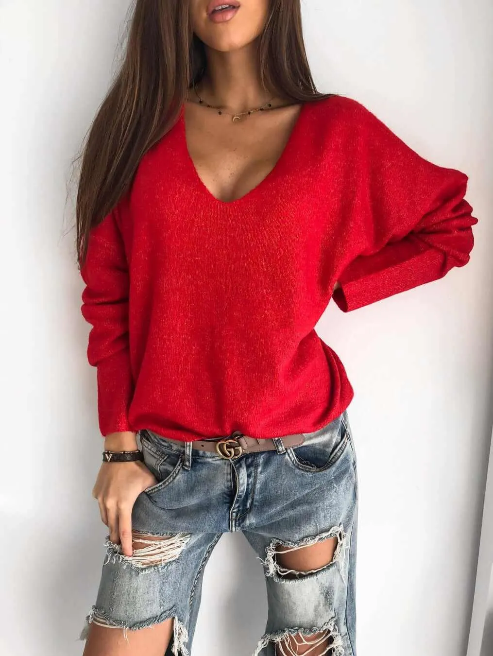 Glow Chic's Casual Knitted Pullover Sweater