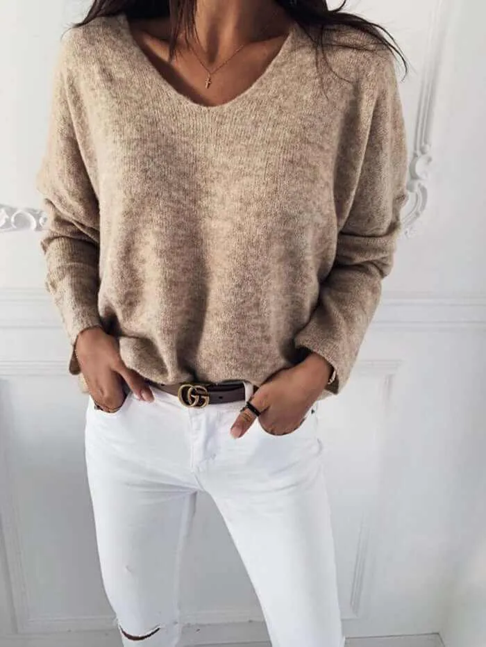 Glow Chic's Casual Knitted Pullover Sweater