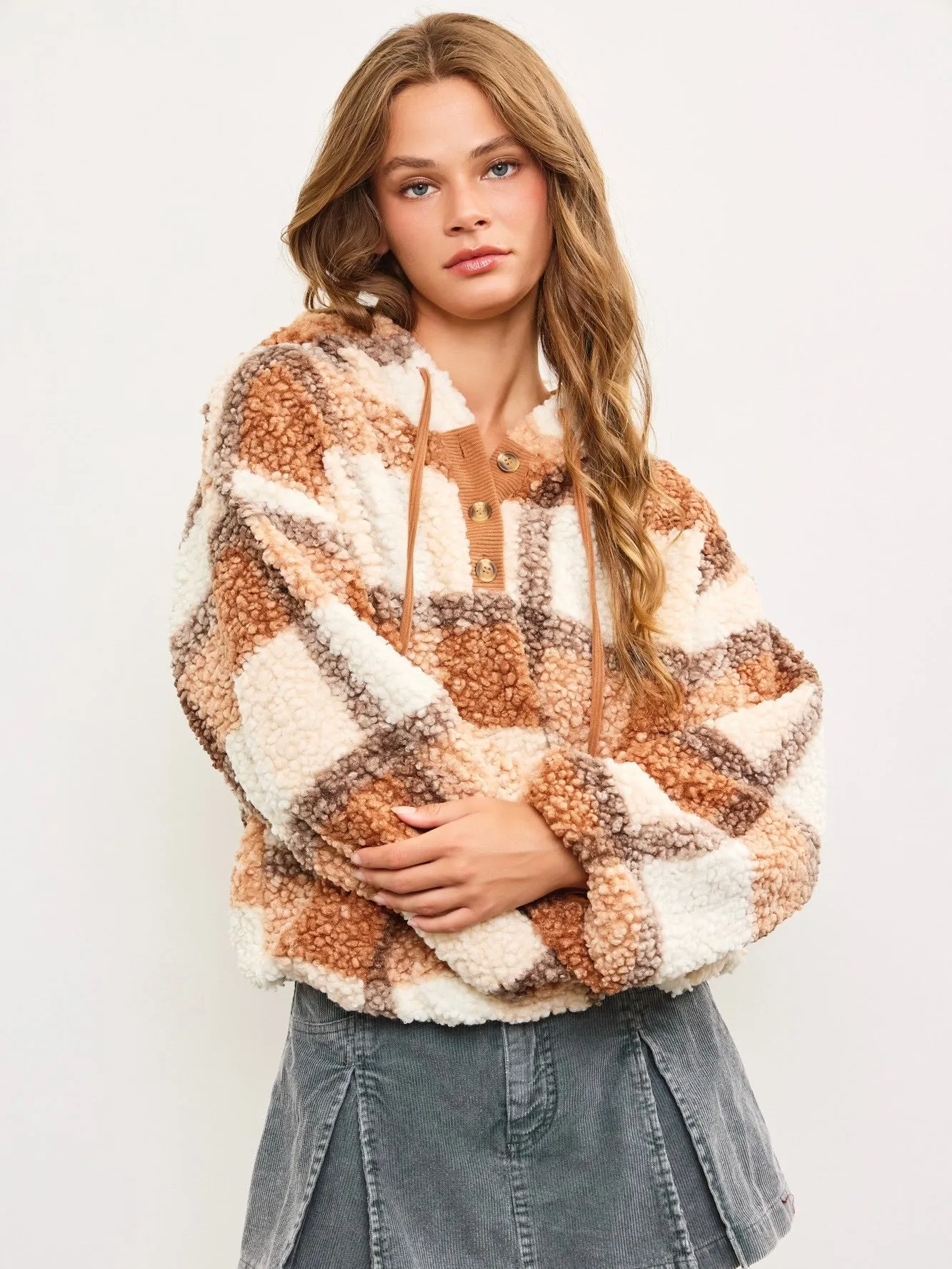 Gracie Plaid Oversized Hoodie