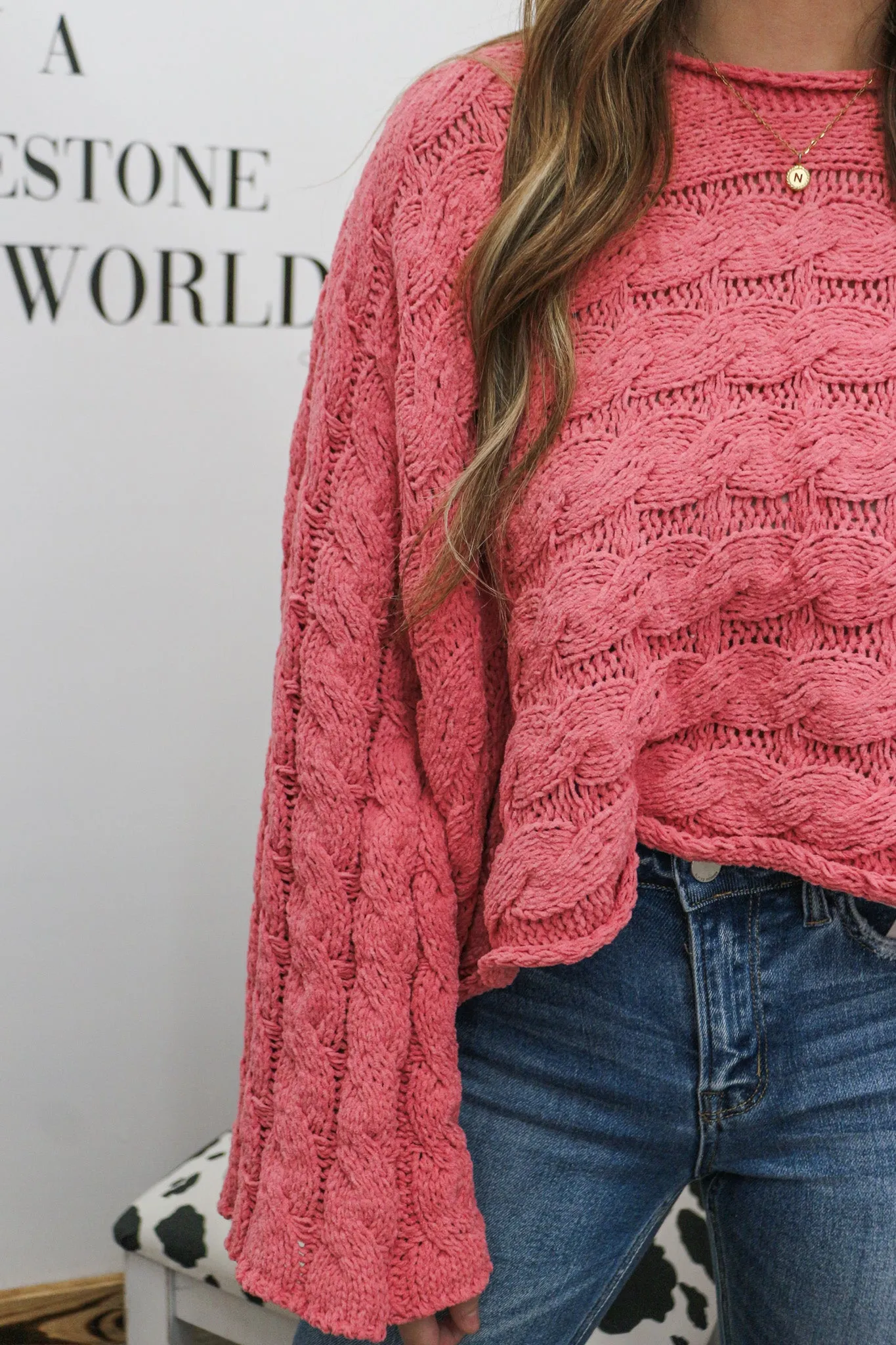 Keeping My Standards Pink Knit Sweater