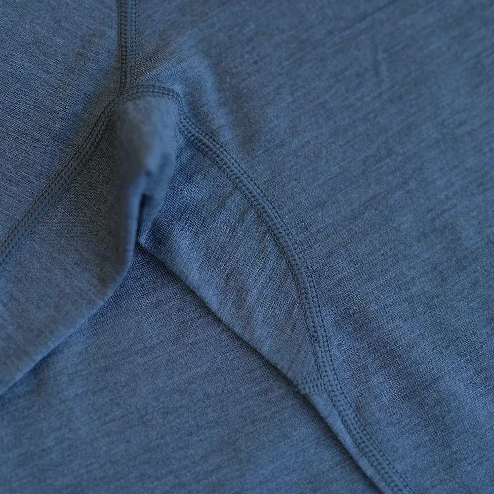 Mens Merino 200 Zip Neck Hoodie (Denim)