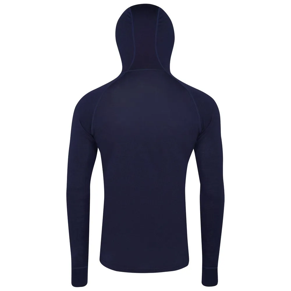 Mens Merino 200 Zip Neck Hoodie (Navy)