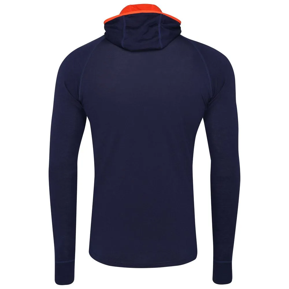 Mens Merino 200 Zip Neck Hoodie (Navy)