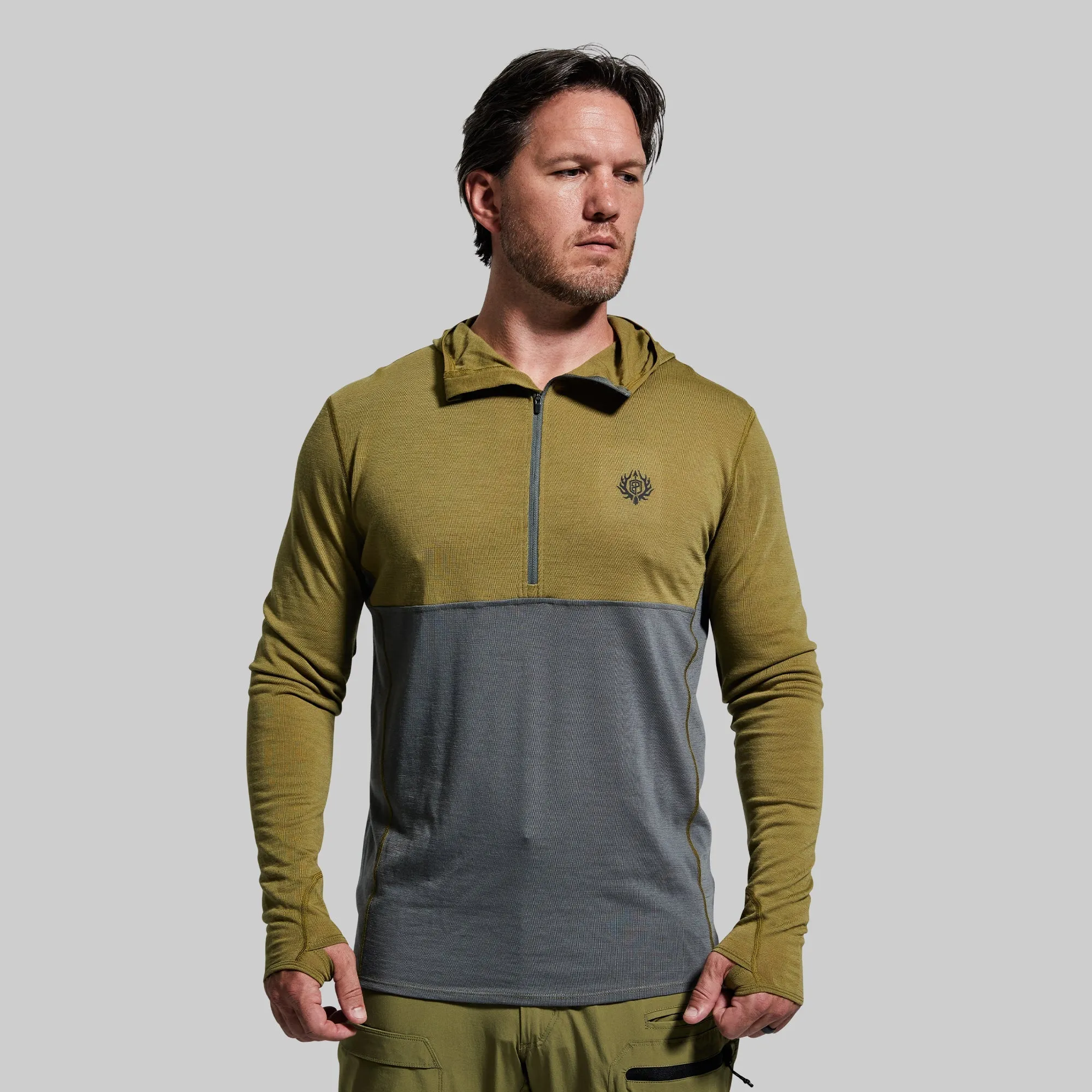 Men's Ridgeline Half Zip Hoodie (OD Green)