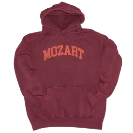 Mozart Garment Dyed Purple Rust Vintage Style Relaxed Fit Mens Hoodie