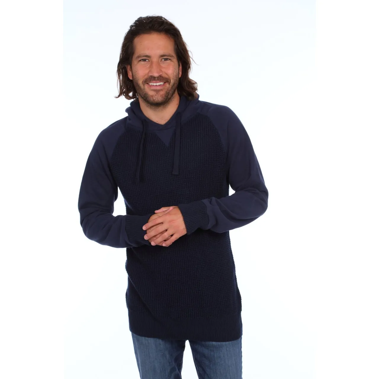 Navy Brian Raglan Sweater Hoodie