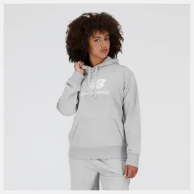 New Balance Essentials Stacked Logo French Terry Hoodie - Womens - Grey