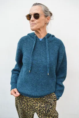 Nooki Norwood Teal Knitted Hoodie