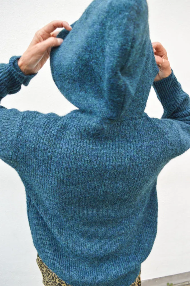 Nooki Norwood Teal Knitted Hoodie